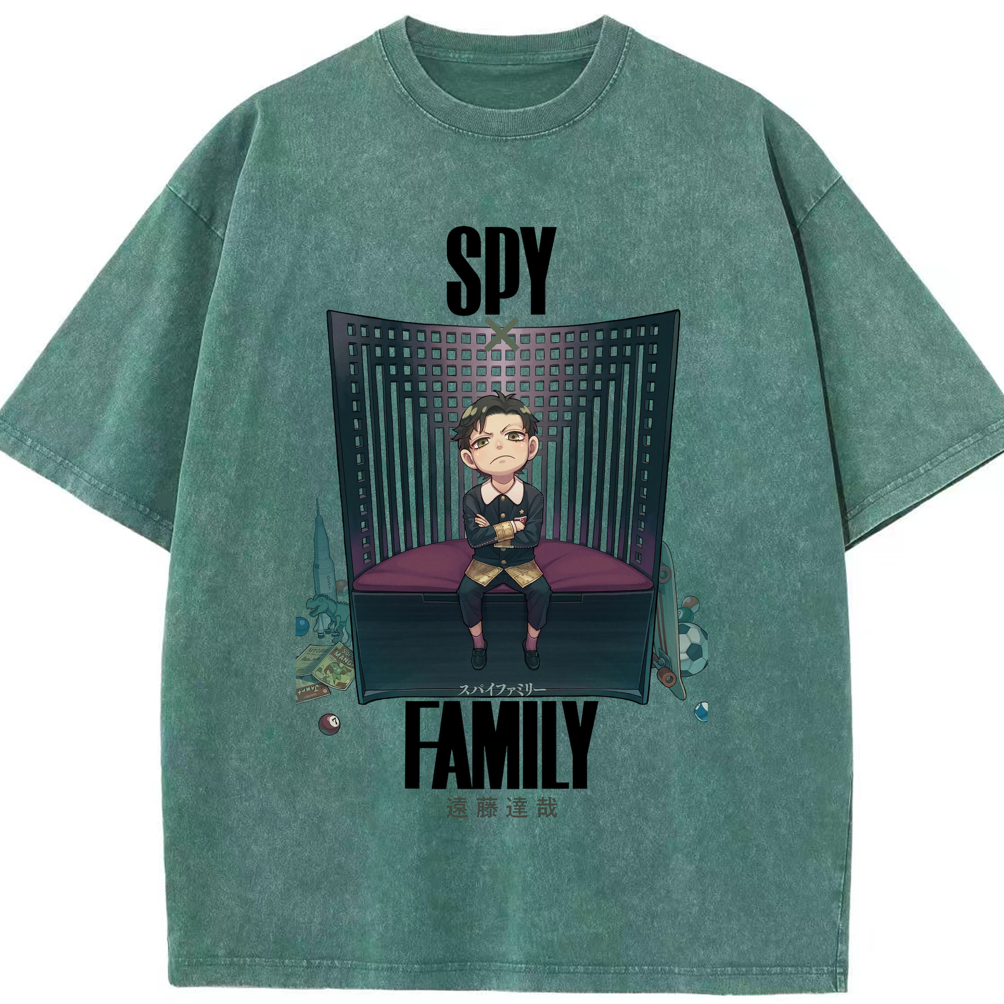 （画像用） SPY×FAMILY间谍家家酒 綿100% ヴィンテージ風 半袖Tシャツ（フロントプリント）